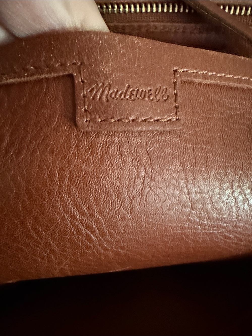 Madewell 100% Cows Leather Transport Tote Tan Medium - Picture 6 of 10